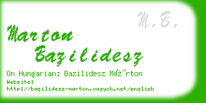 marton bazilidesz business card